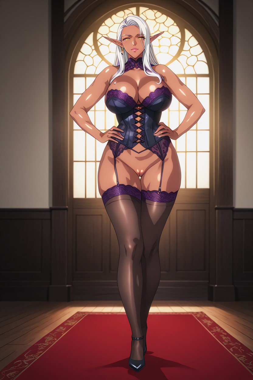 Standing Pose, Standing Pose With Hands On Hips, Confident Expression Hentai AI Porn