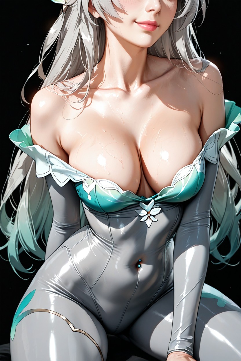 Glistening Skin, Navel Piercing, High Resolution Hentai AI Porn