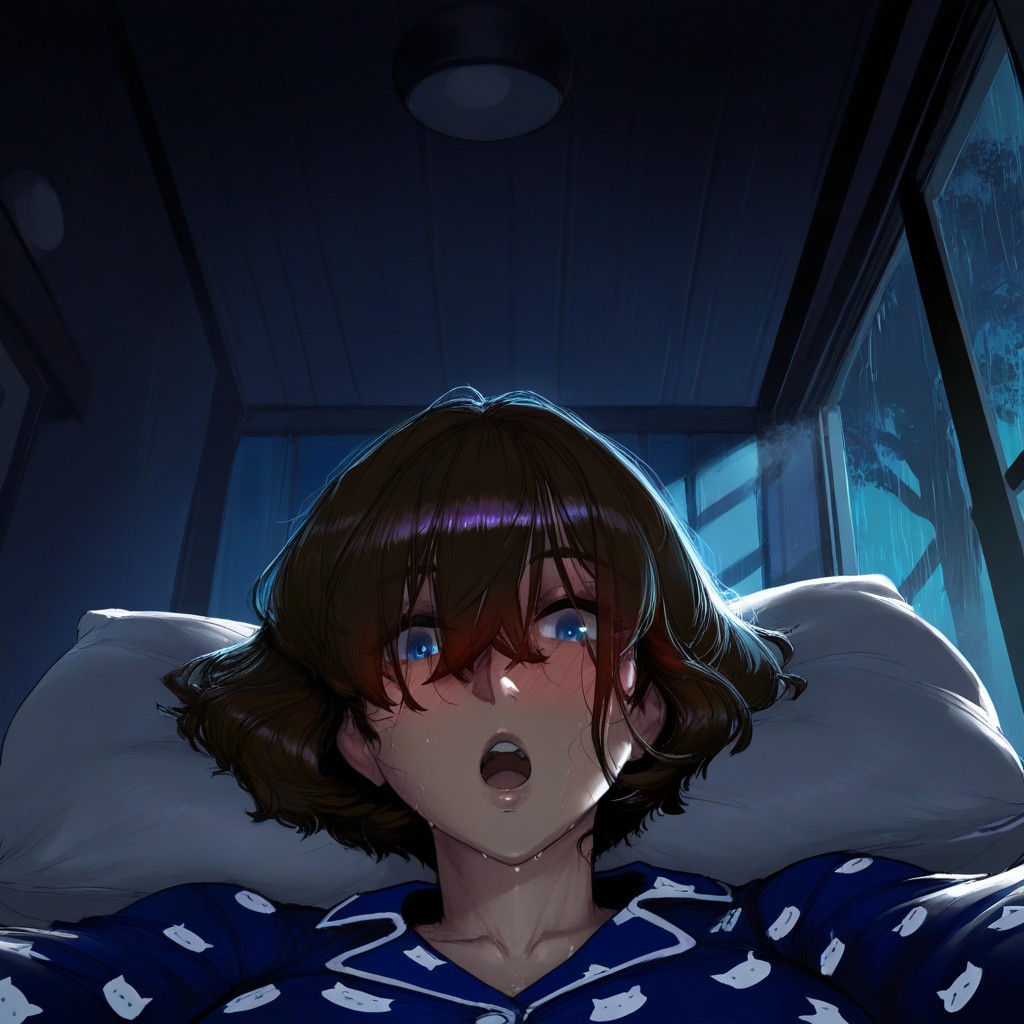 Bobcut, Blue Eyes, Laying In Bed Hentai AI Porn