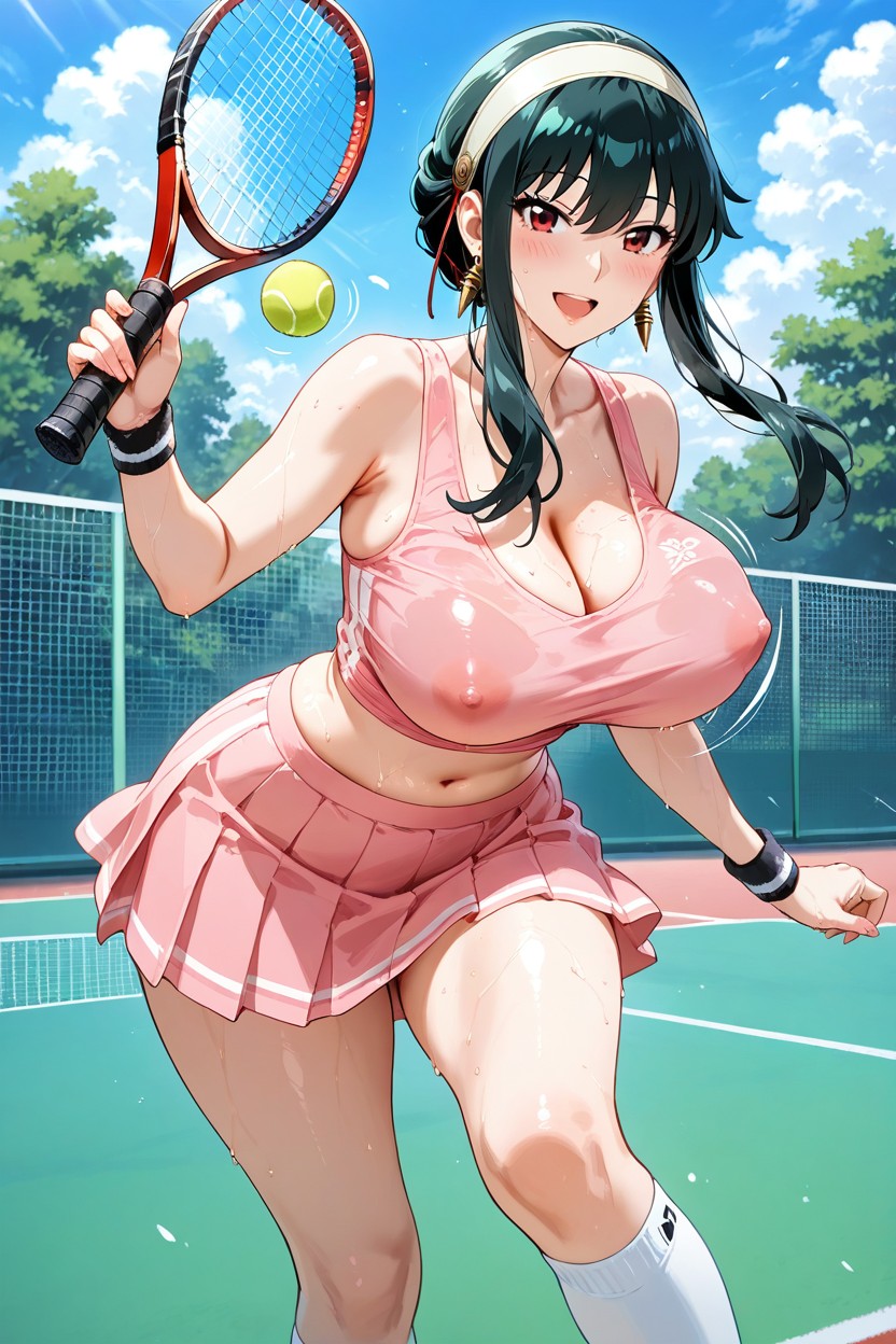 Wristband, Ball, Tennis Uniform Hentai AI Porn