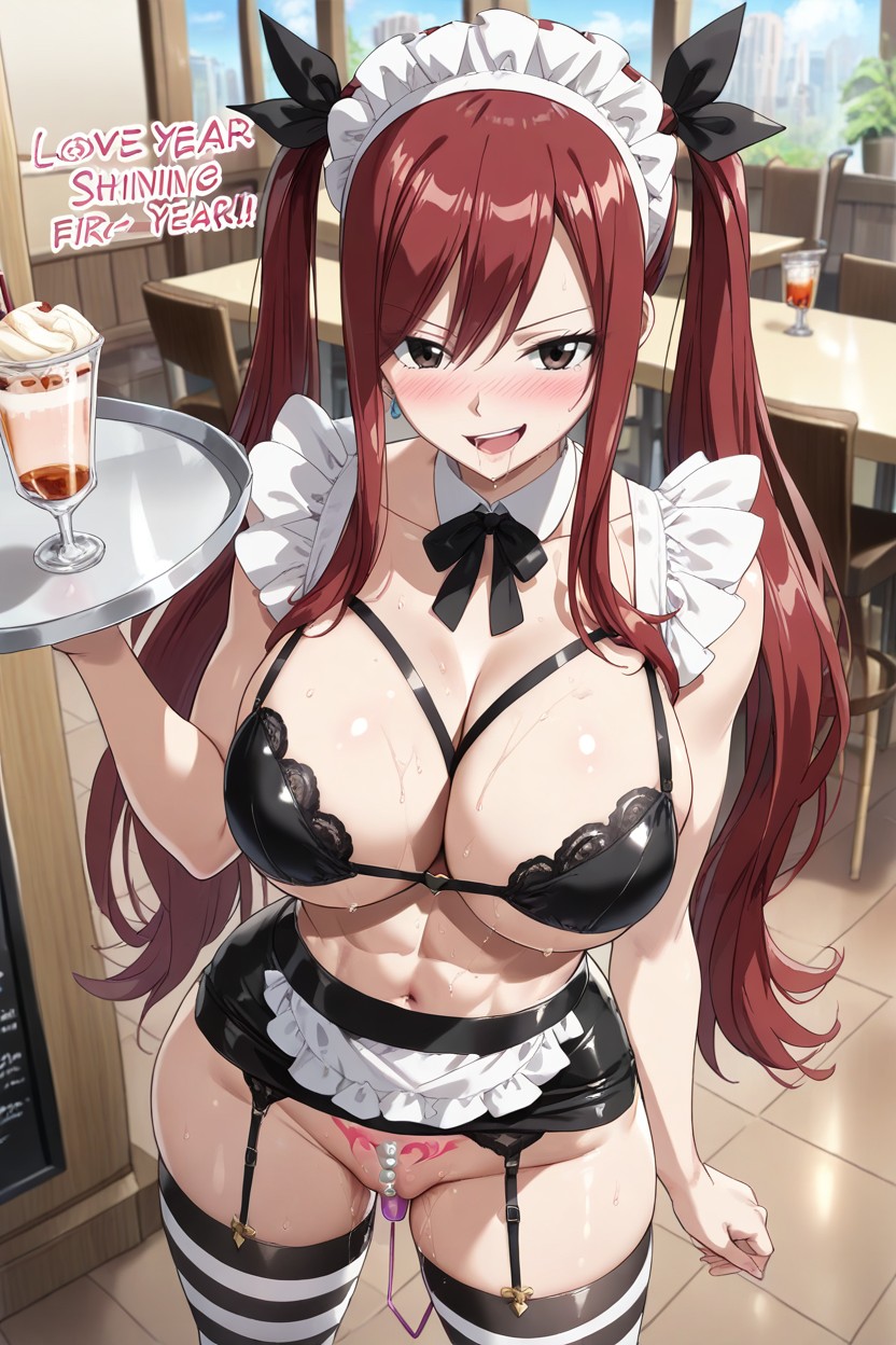 Holding A Tray, Smooth Hair Texture, Wedgie Hentai AI Porn