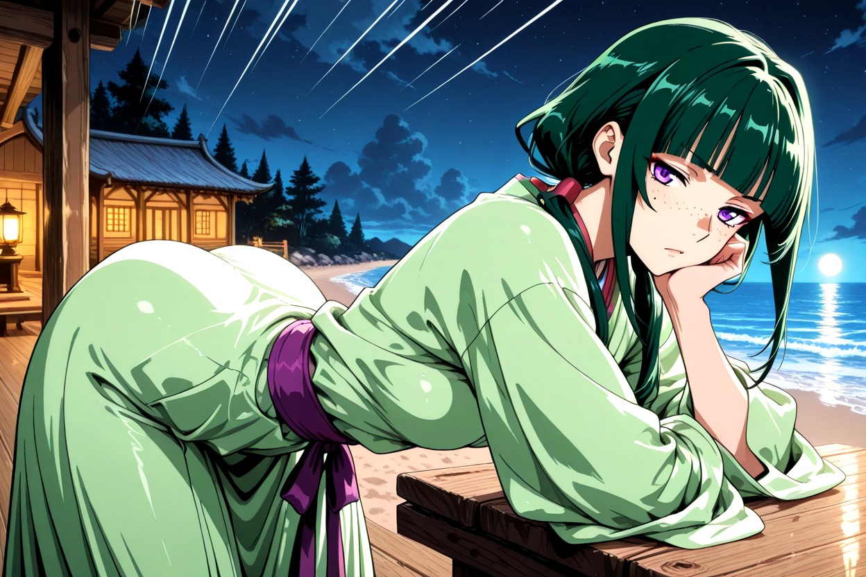 Pechos Pequeños, Masivo, Under Blue Moonlight Hentai IA