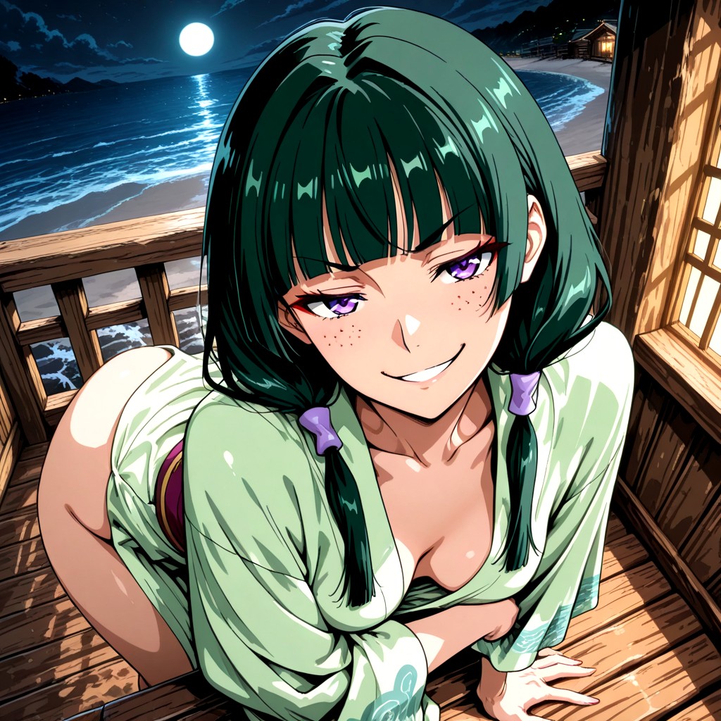 Dark Green Hair, 25+, Smug Expression Hentai AI Porn