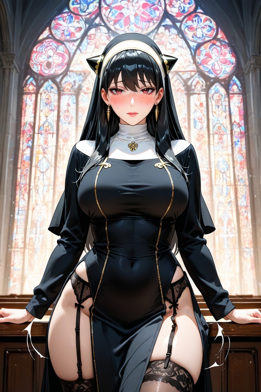 Pleated Skirt, Ultra High Details, Nun Hentai AI Porn