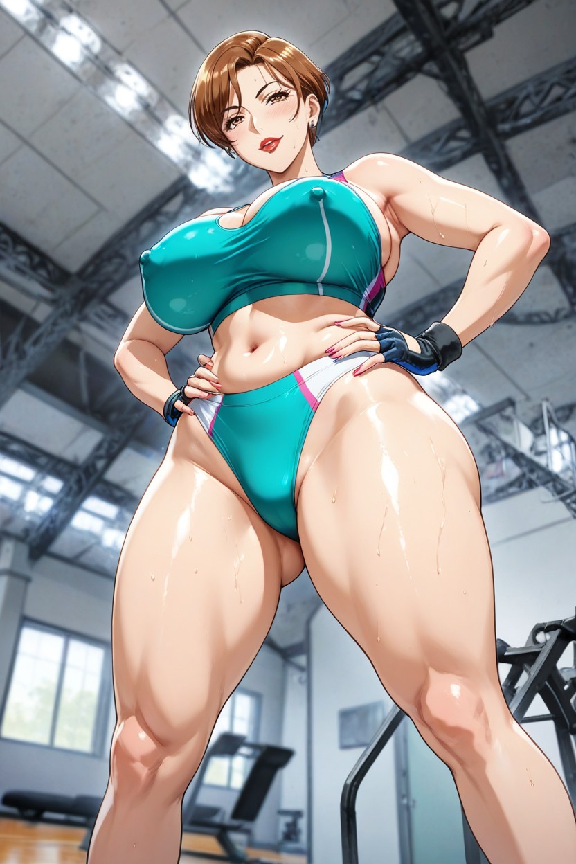 Very Short Hair, Seductive, Slutty Hentai AI Porn