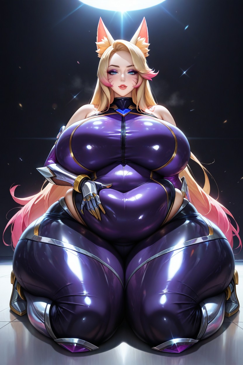 Completely Black Empty Void Background, Front View, Head Laying On Floor Hentai AI Porn