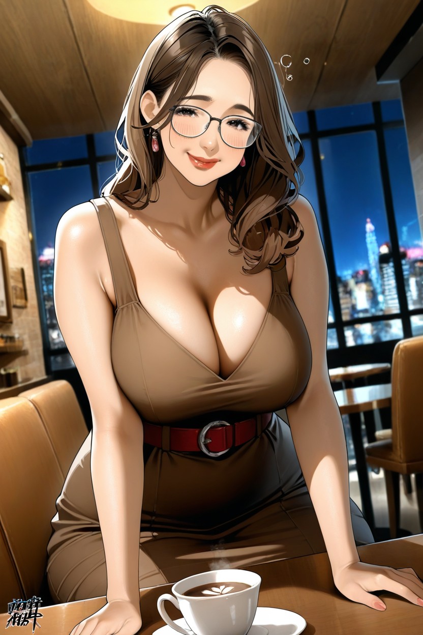 Bending Over, Seductively Gorgeous, Dim Background Hentai AI Porn