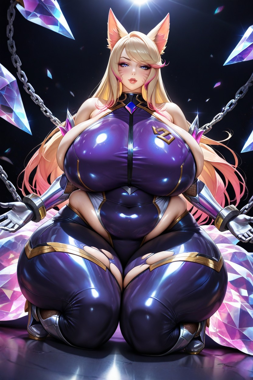 Huge Ass, Massive Chains Restraining Arms, White Skin Hentai AI Porn