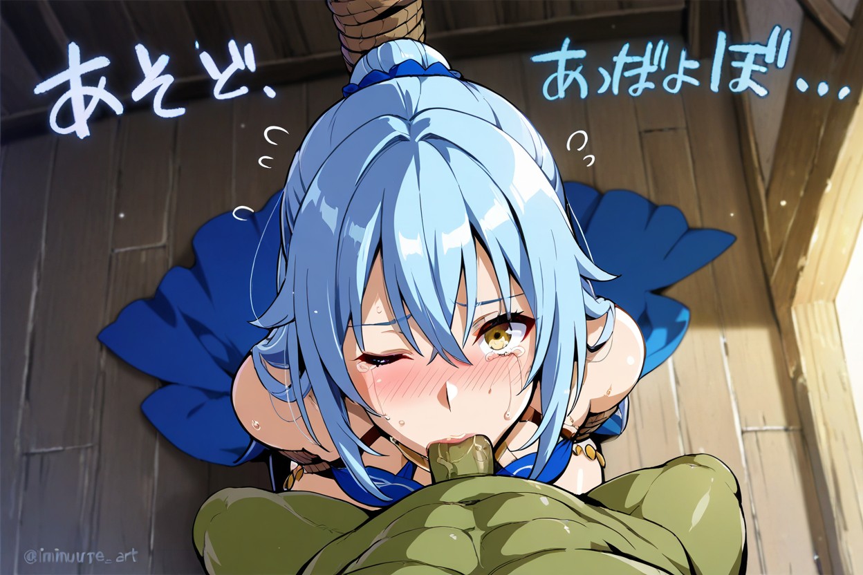 Female Blue Cloth, One Eye Closed, Takeda Hiromitsu Art Style Hentai AI Porn