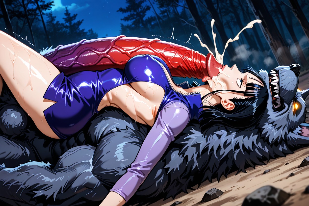 View From Side, Wide-eyed, With Her Sensual Figure Hentai AI Porn