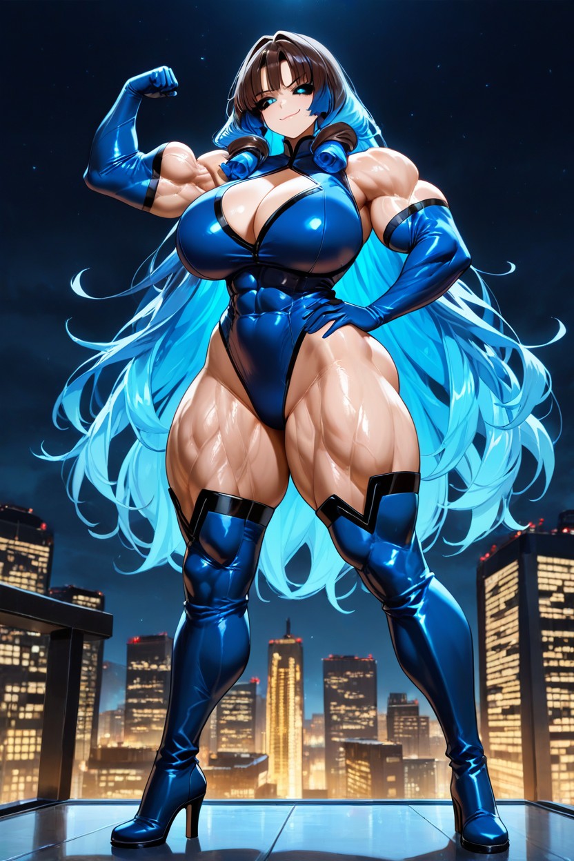 Black Sclera, Cleavage Window, Straight Back Hentai AI Porn