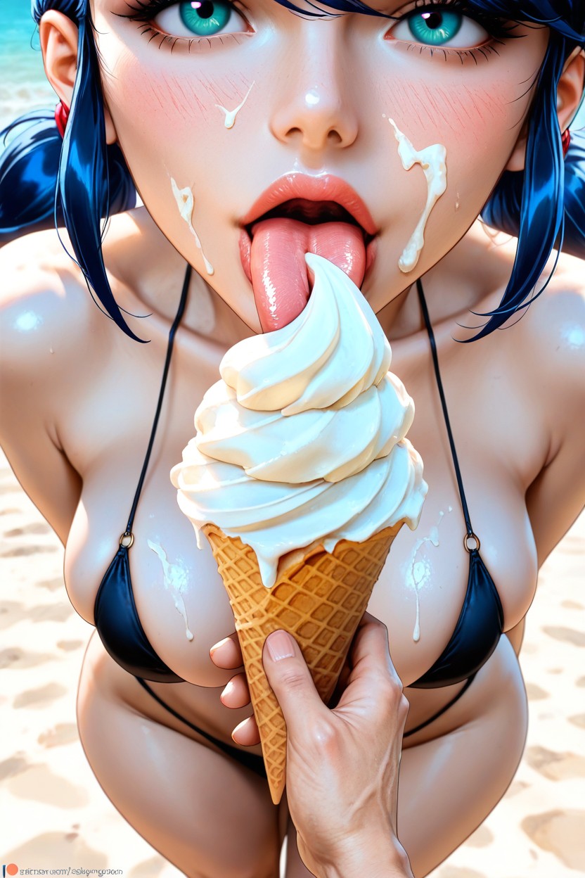 Thighs, Presenting, Large Tongue Hentai AI Porn