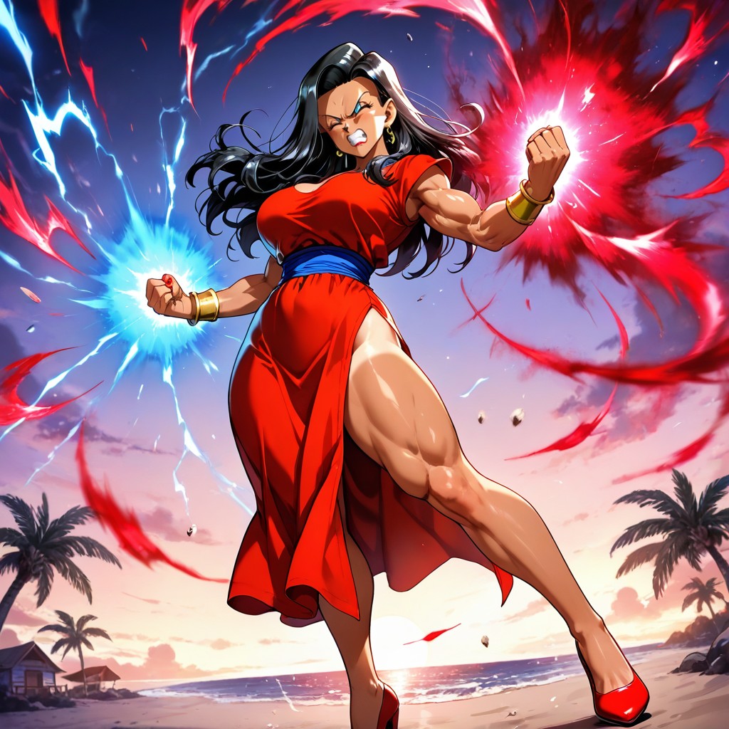 Black Hair, Perfect Image, Palm Trees Hentai AI Porn