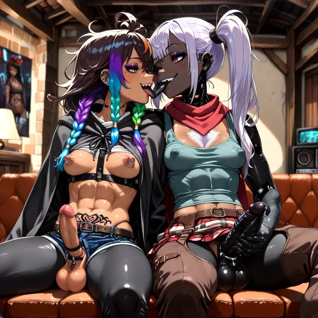 Slit Pupils, Chest Wraps, Small Breasts Hentai AI Porn