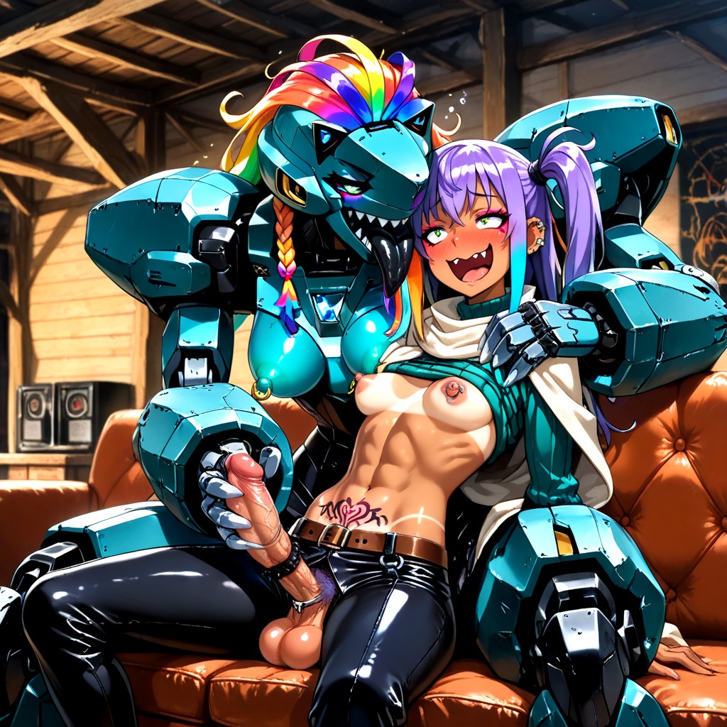 Many Belts, Small Breasts, Stereo Hentai AI Porn