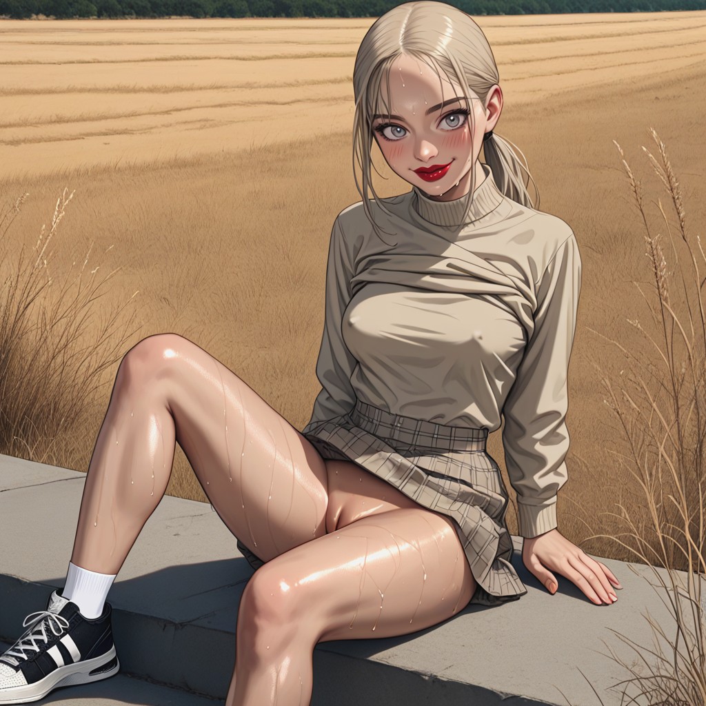 Lip Liner, From Above View, Sneakers Hentai AI Porn
