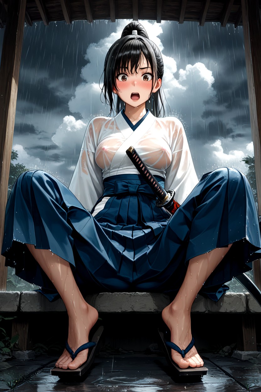 18+, Skinny, High Ponytail Hentai AI Porn