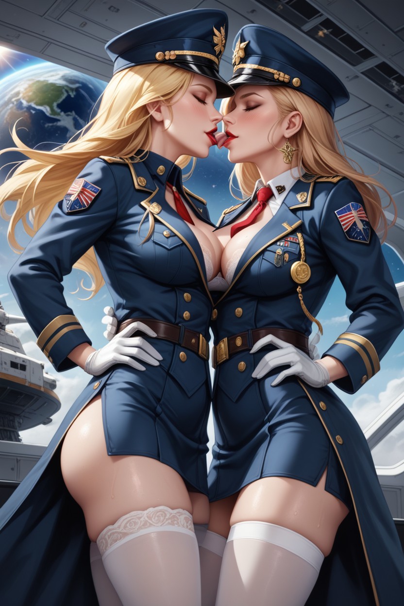 Exposed Areola, Military Jacket, Corset Hentai AI Porn