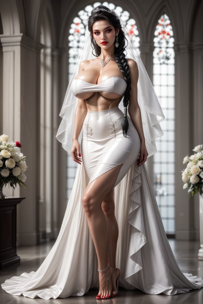 Shiny Oiled Skin, Waist, Wedding Decorations Hentai IA