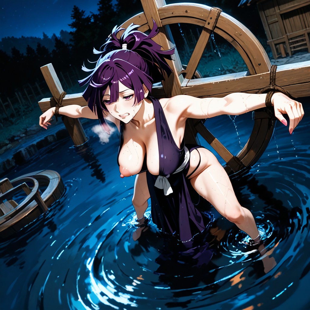 Zoom Up Face, Female Up Side Inside Down, Night Hentai AI Porn