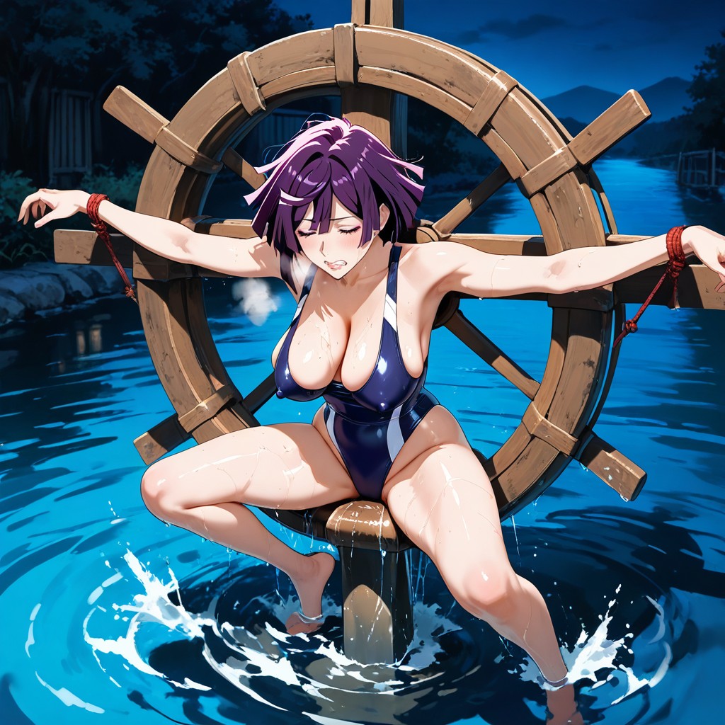Wrist Wired, Dynamic Moving, Turning Waterwheel Size As Female Tall By % Hentai AI Porn