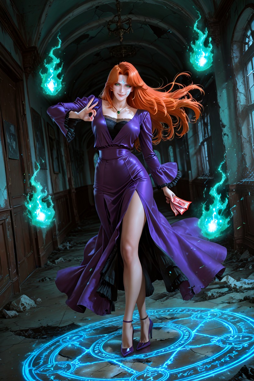 Intense Magical Battle, Supernatural, Center-parted Bangs Exposing The Forehead Hentai IA