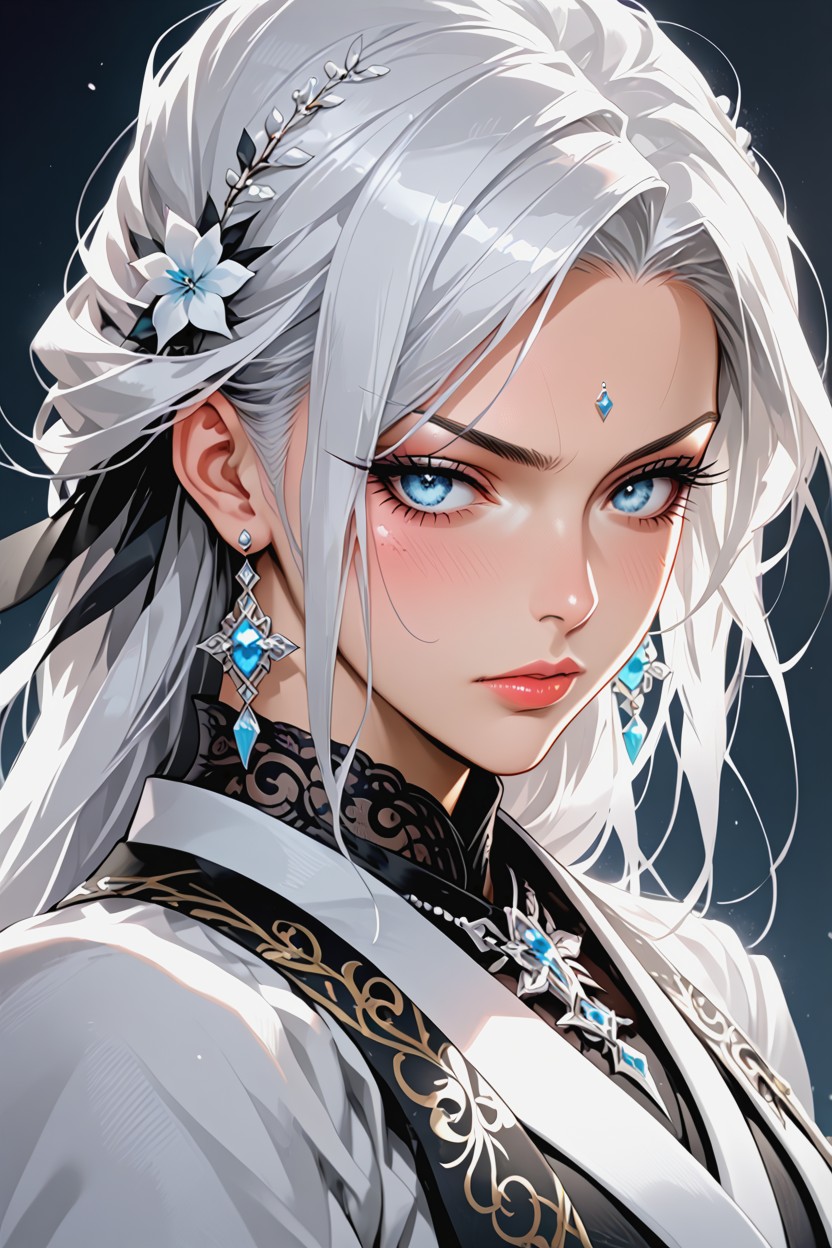 Her Face Conveys Effortless Confidence And Hidden Strength, Confident, Refined Hentai IA