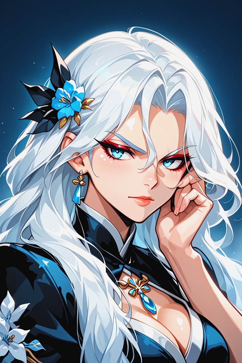 Slightly Bored Expression, With A Composed And Effortlessly Cool Presence, A Defined Jawline Hentai IA