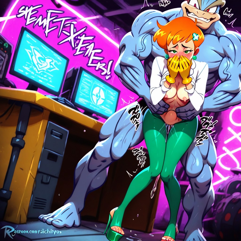 Wearing Yellow Rubber Gloves, Male Pokémon Machamp, Bangs Hentai AI Porn