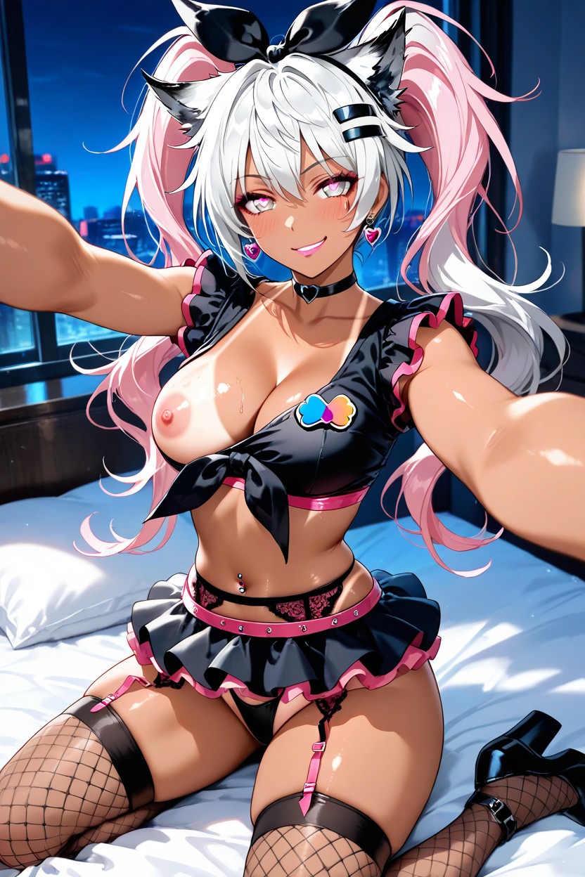 Heart Shape, Black Skirt, Bowtie Hentai AI Porn