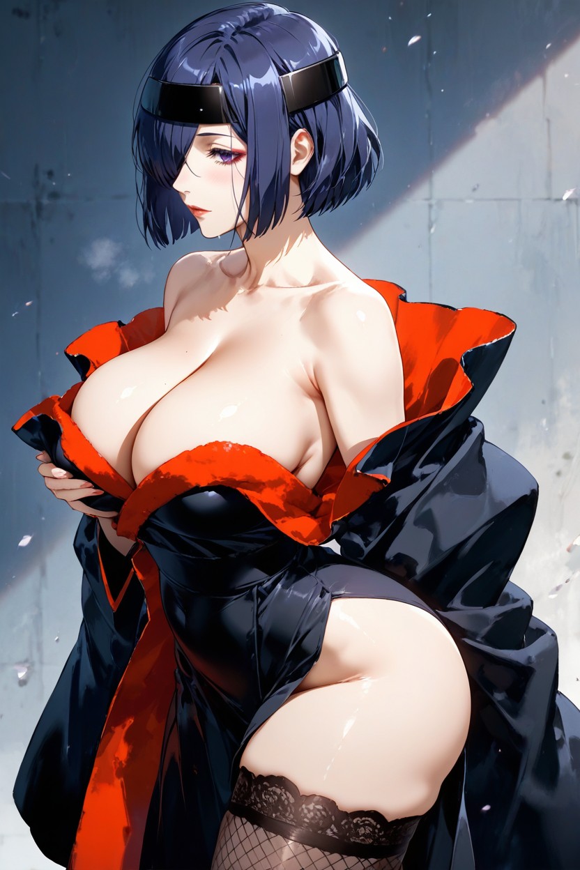 Neatly Ends, Ninja Metal Headband, Deep Dark Blue Eyes Hentai IA