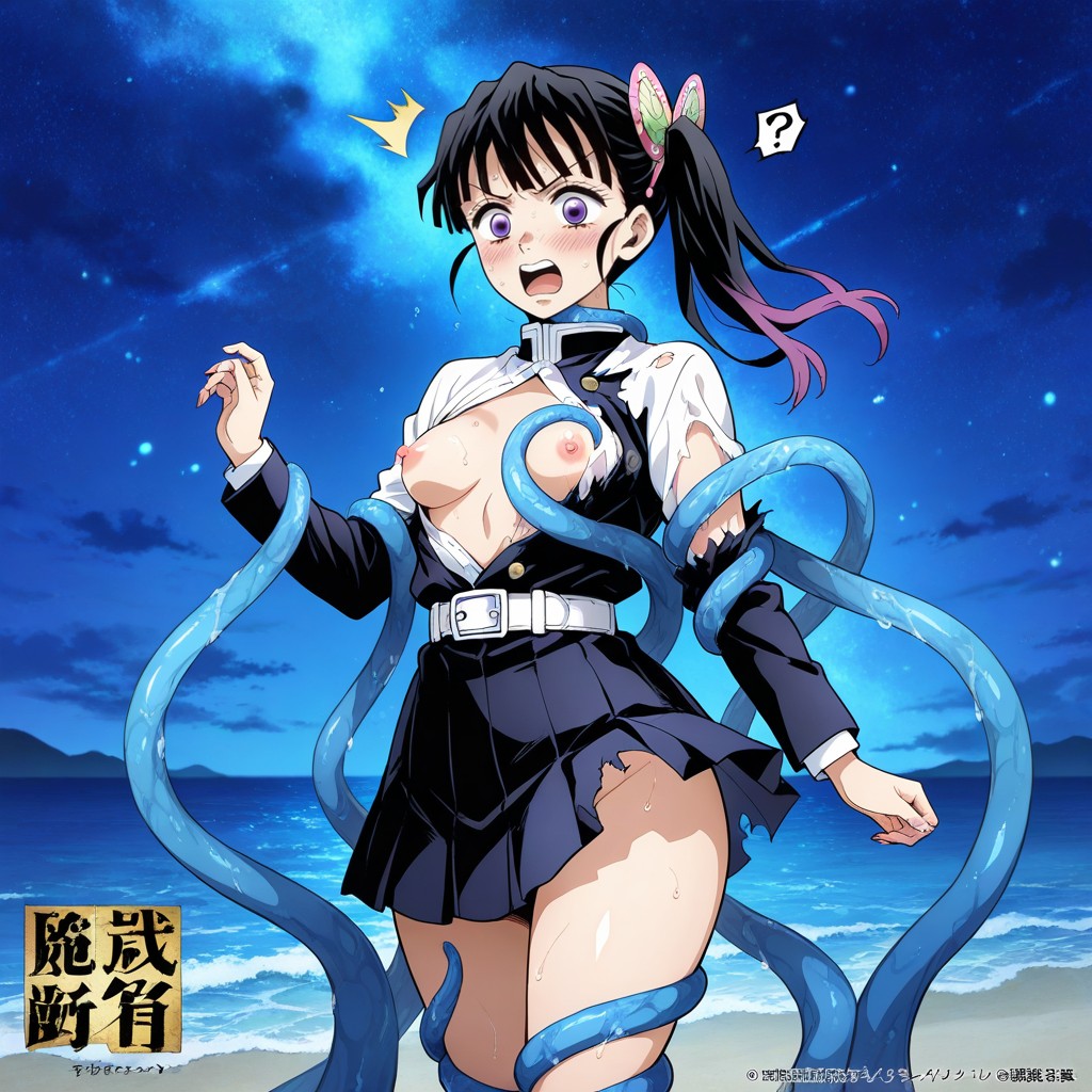Perfect Waistlines, Hourglass Figure, Tentacles Choke Her Throat Hentai AI Porn