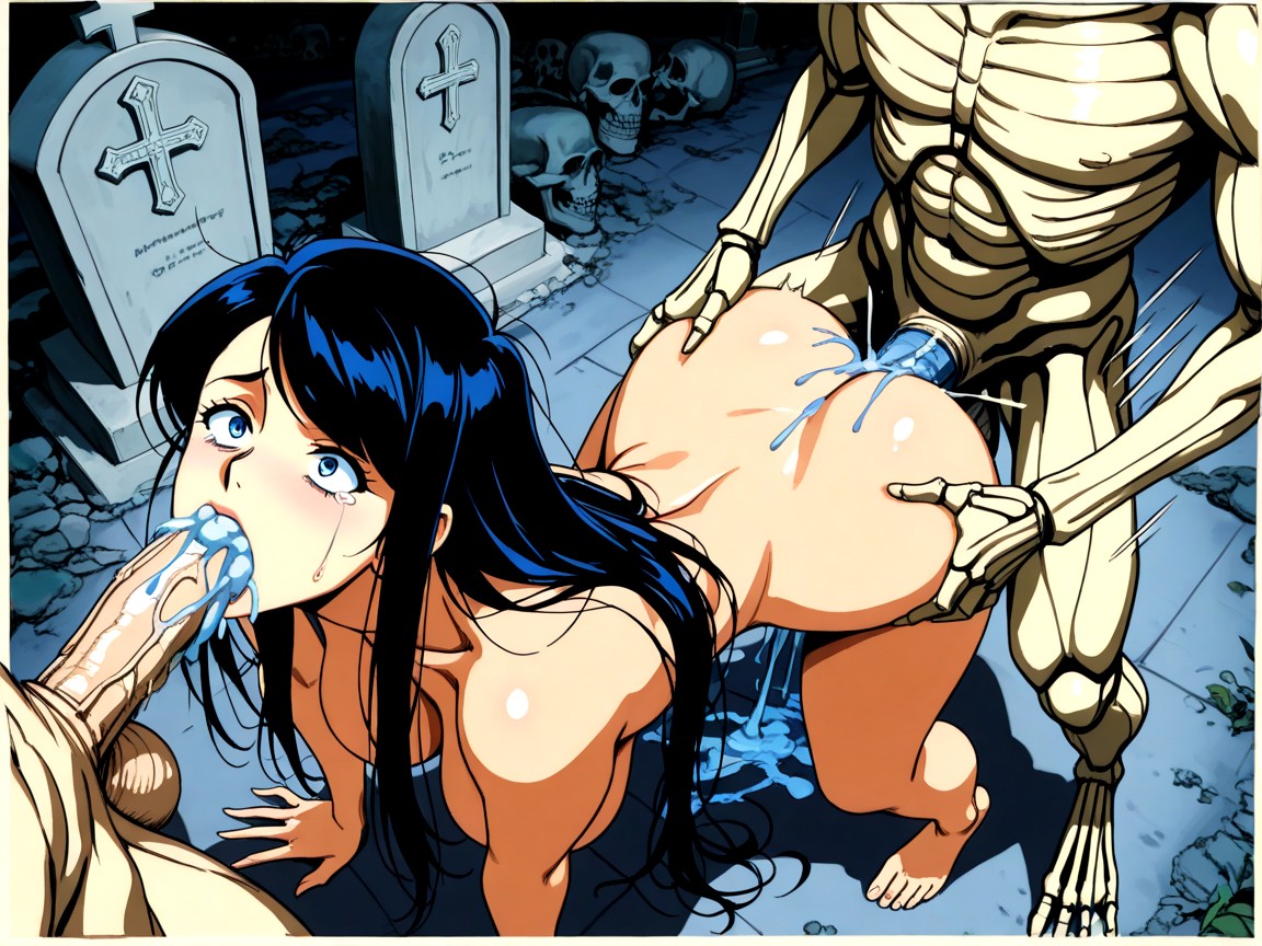 Naked, Topless, Large Eye Open Wide In Shock Hentai IA
