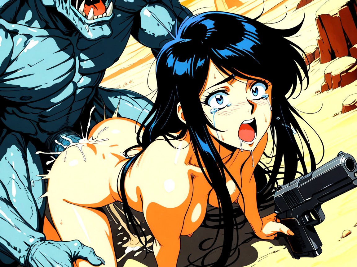 Lots Of Cum Spread, High Angle, Topless Hentai AI Porn