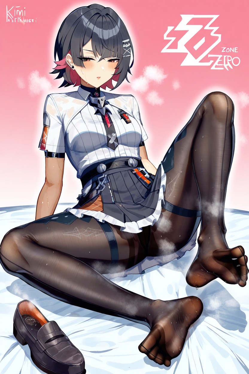 Small Breasts, Showing Soles, Black Loafer Hentai AI Porn