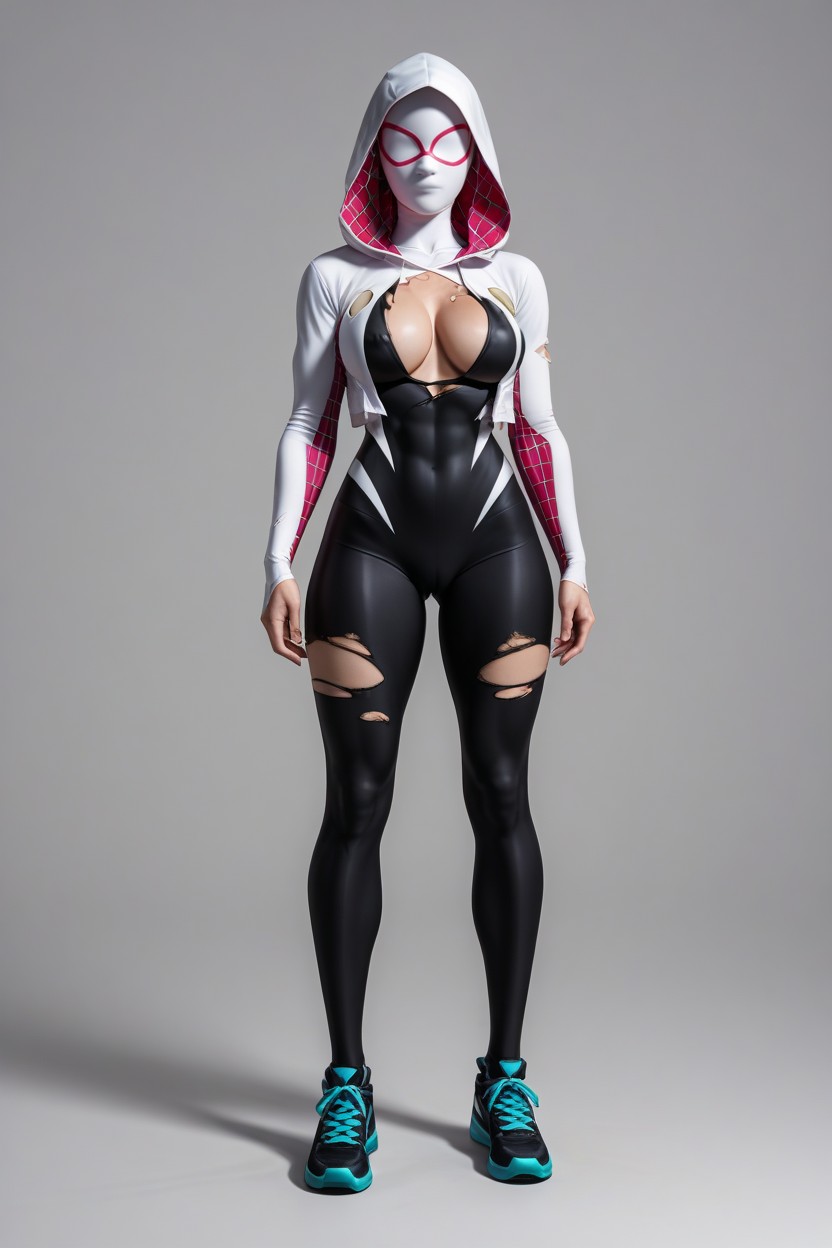 Full Body, Neutral Front View, Torn Clothes Hentai AI Porn