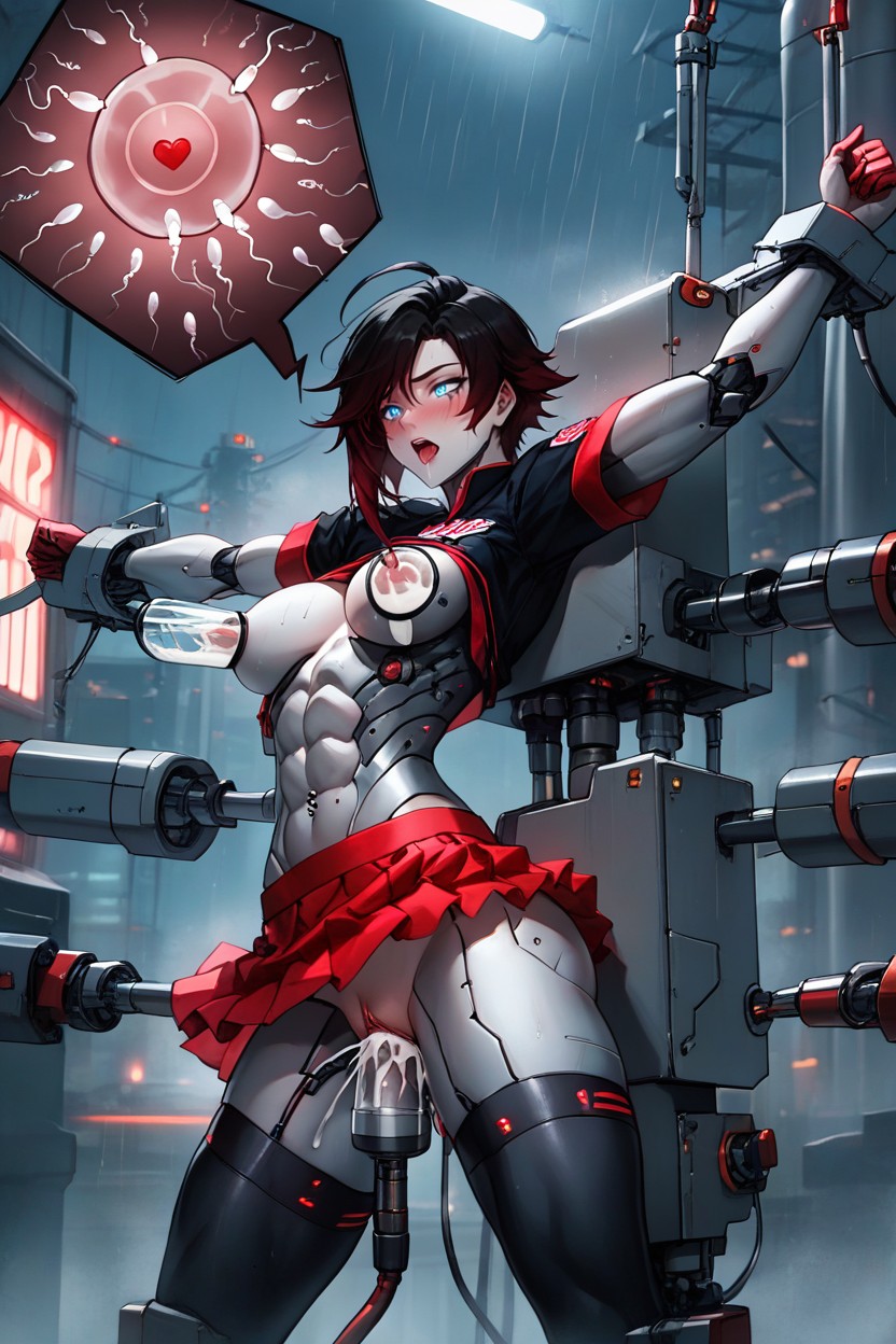 Restraints Made Of Iron, Black Hair, Skirt Hentai AI Porn