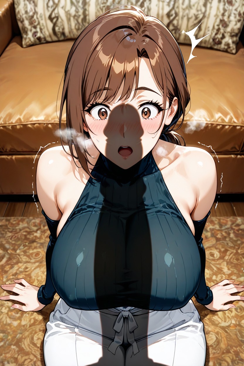 Natural Curves, Living Room, Anime Accurate Hentai AI Porn
