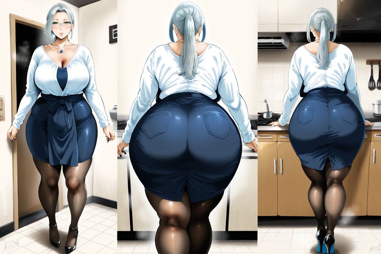Woman, Kitchen, Full Lips Hentai AI Porn