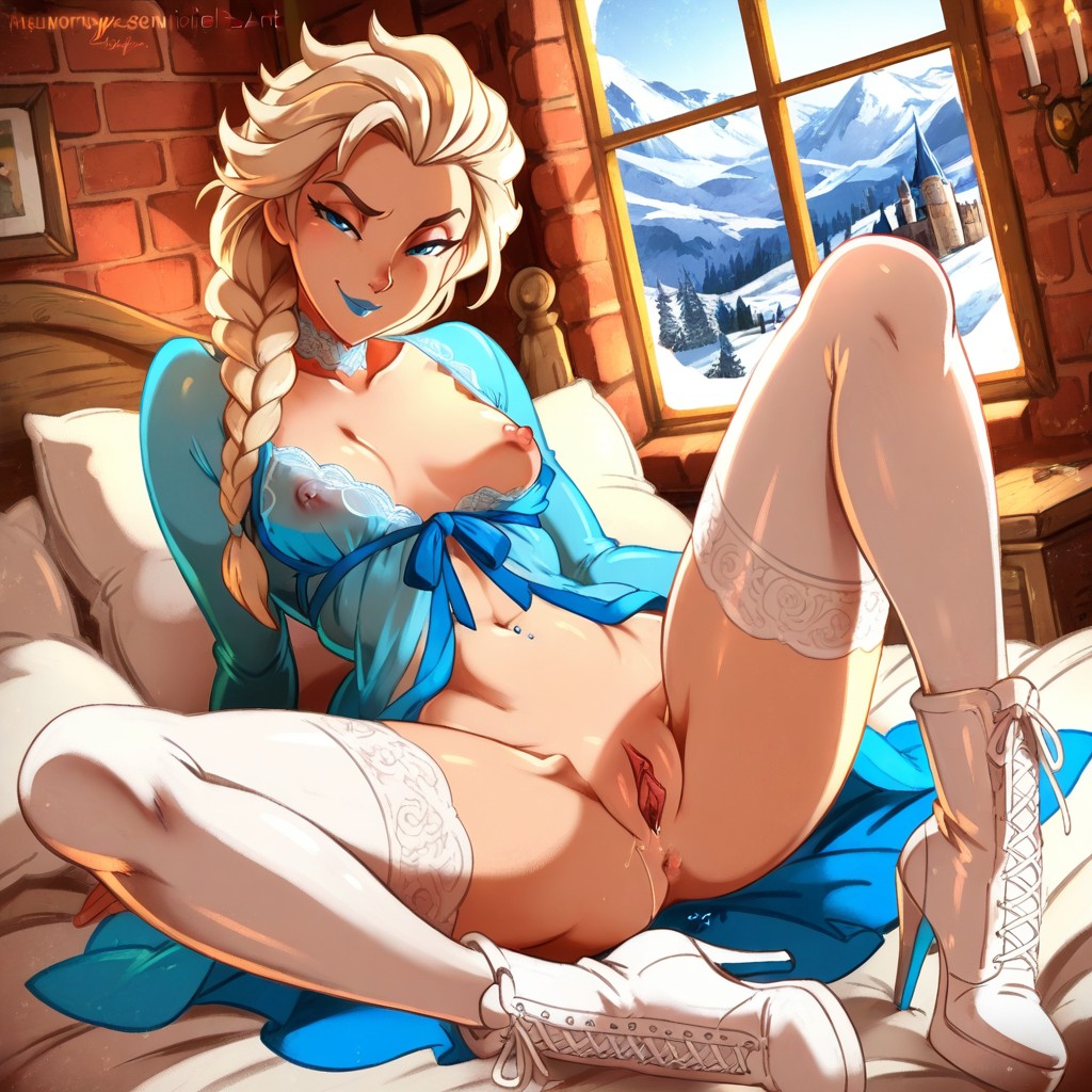 K, Snowflake Navel Piercing, Long Legs Hentai IA