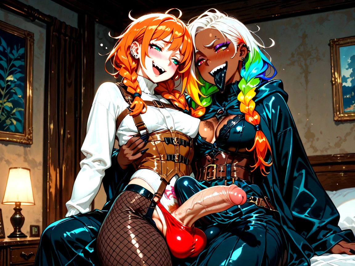 Face Scales, Rainbow Eyes, Lesbians Hentai AI Porn