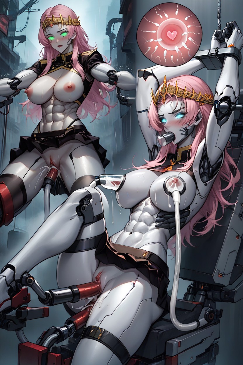 Blue Eyes, Nipple Sucking By Machine, Milk From Breastoutstretched Arms Hentai AI Porn