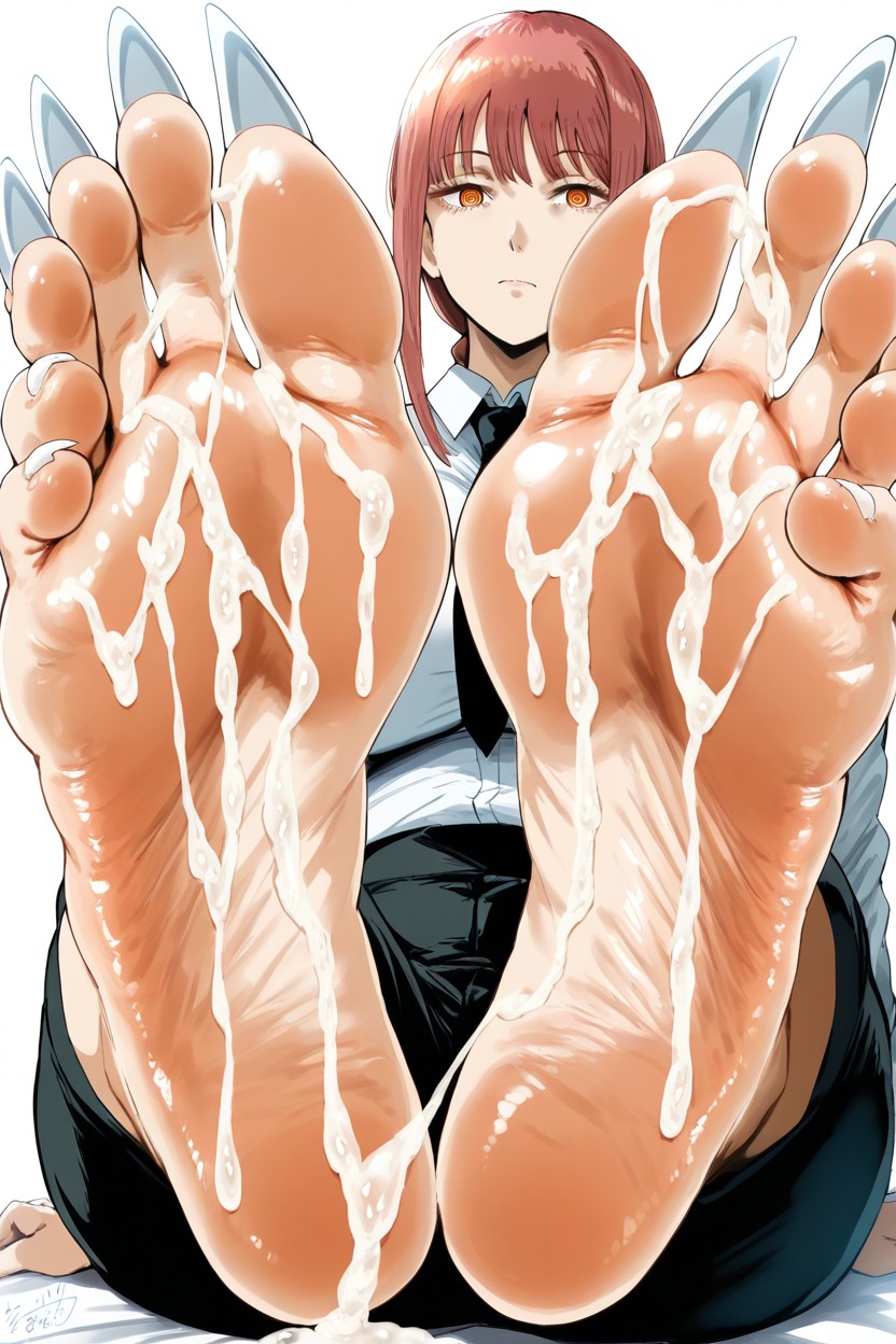 Brown Feet Soles, Barefeet, Makima From Chainsaw Man Hentai AI Porn