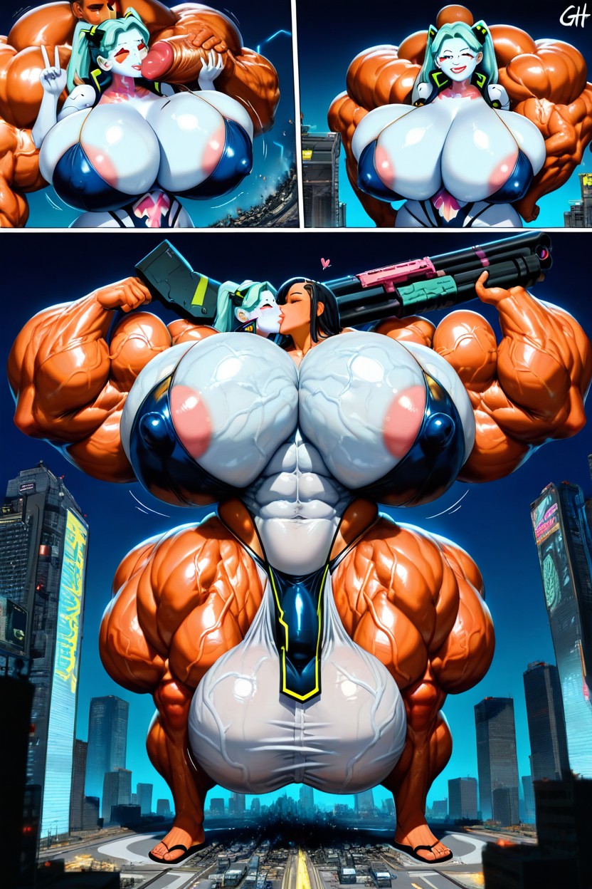 Hand On Belly, Gigantic Huge Hyper Cock, Hyper Massive Muscle Giantess Hentai AI Porn