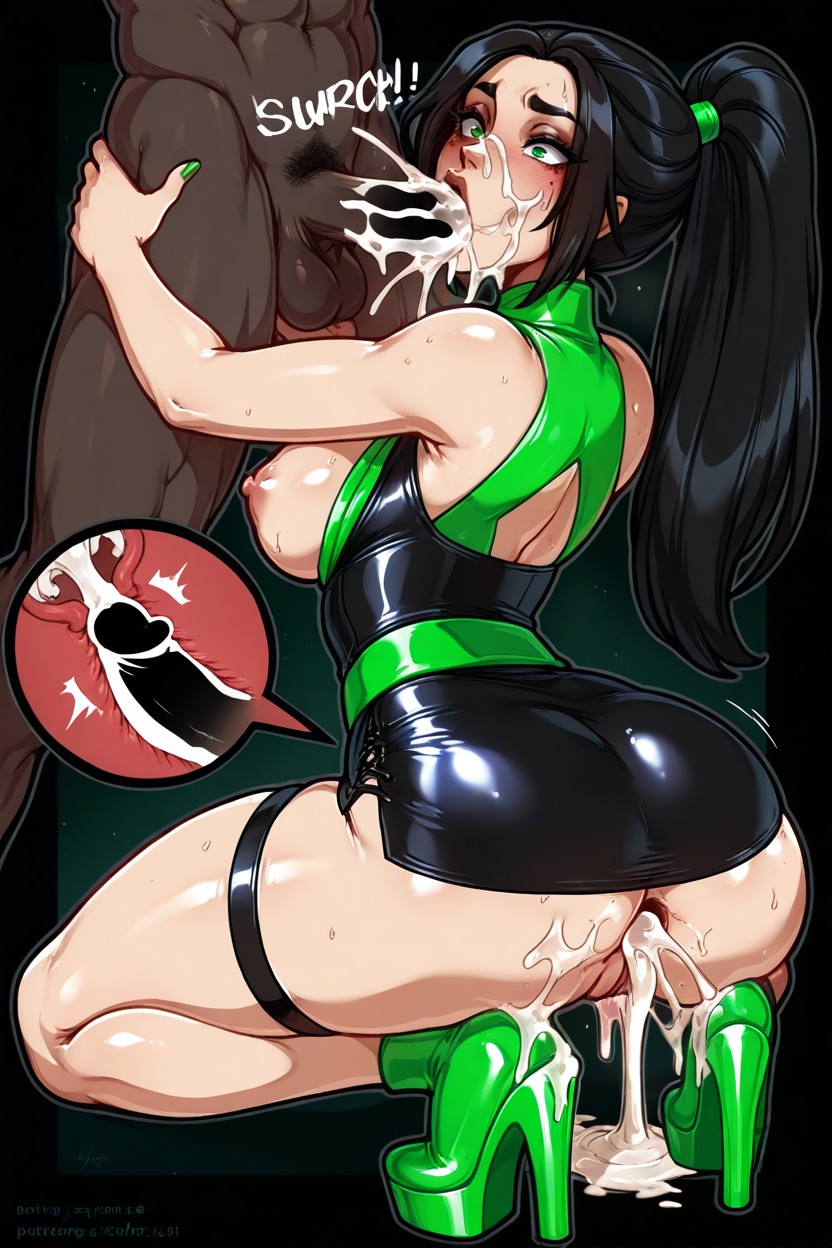Fatality Final Fuck, Leather Bar, Massive Cum Shot On Face Hentai AI Porn