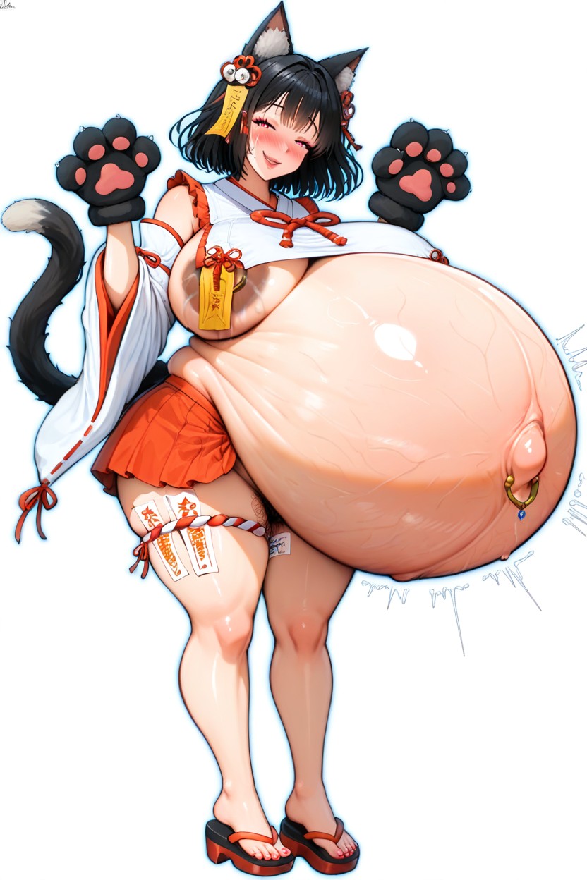 Outline, Neko Ears, Excited Expression Hentai AI Porn