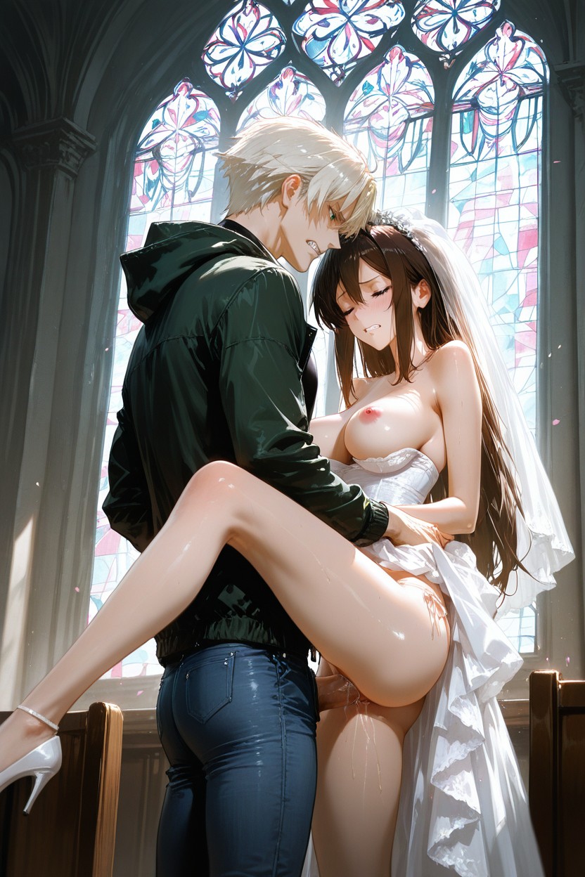 Standing Missionary, Open Jacket, Female Hentai AI Porn