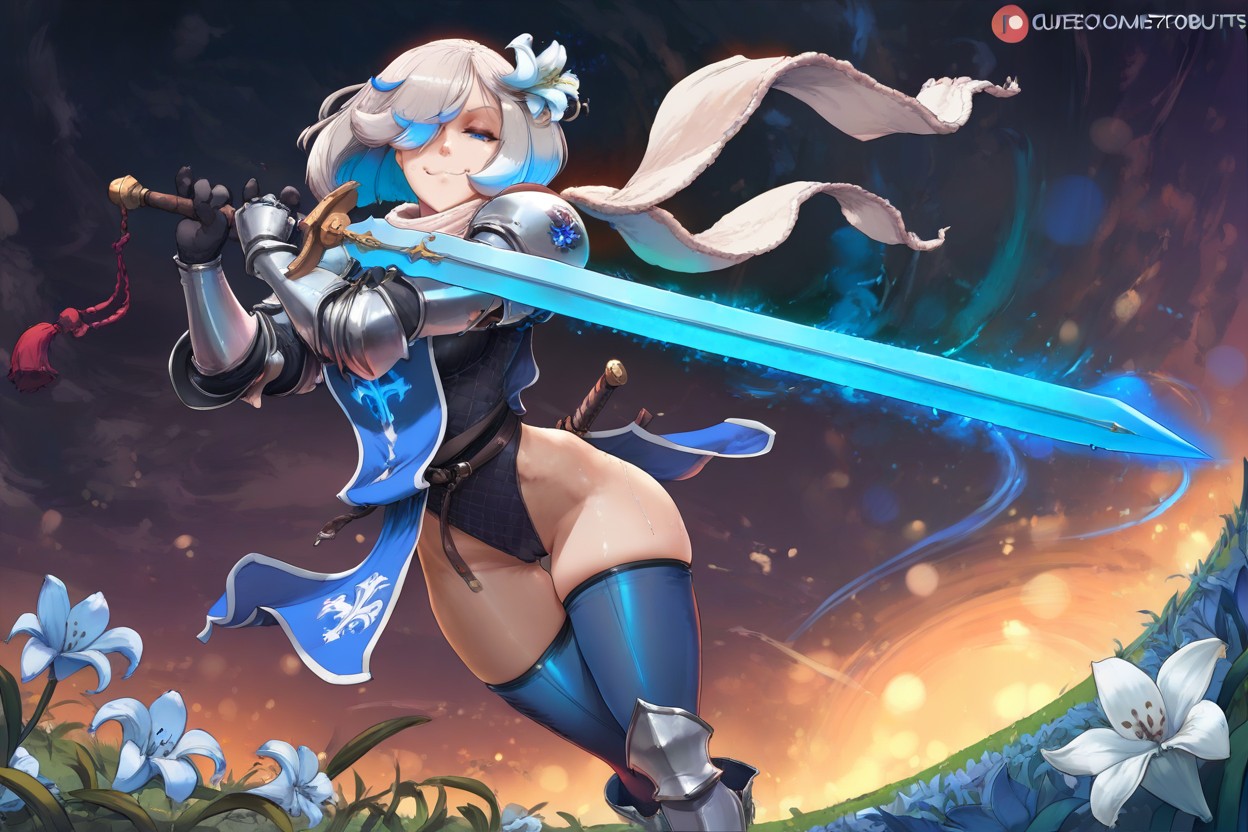 Blue Highlights, Girl, Night Hentai IA