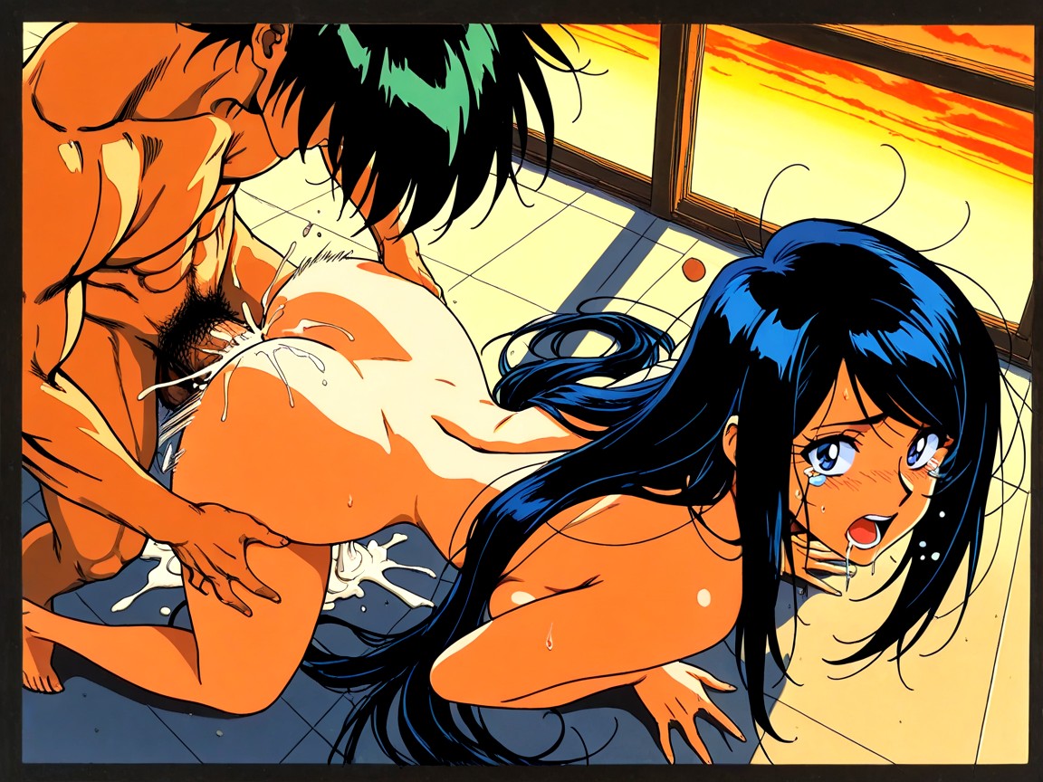 Ángulo Alto, Accurate Art Style, Lots Of Cum Spread Hentai IA