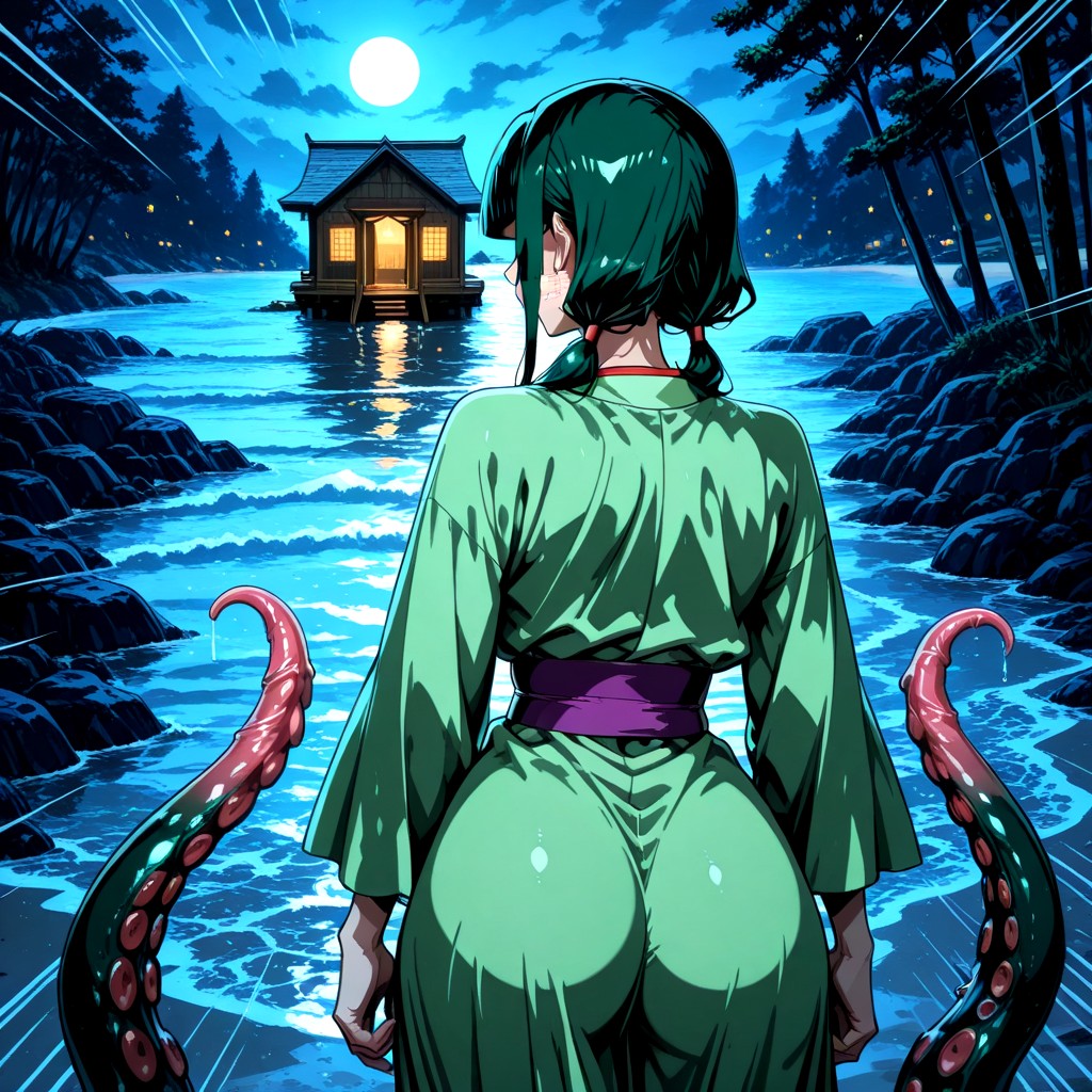 Small Breasts, Purple Eyes, Loose Strands Hentai AI Porn